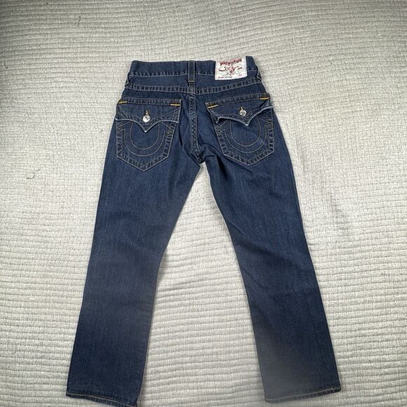 True Religion Ricky Jean Men 29x27 Relaxed Straight Denim Pocket Big T Flap Y2K - Picture 5 of 10